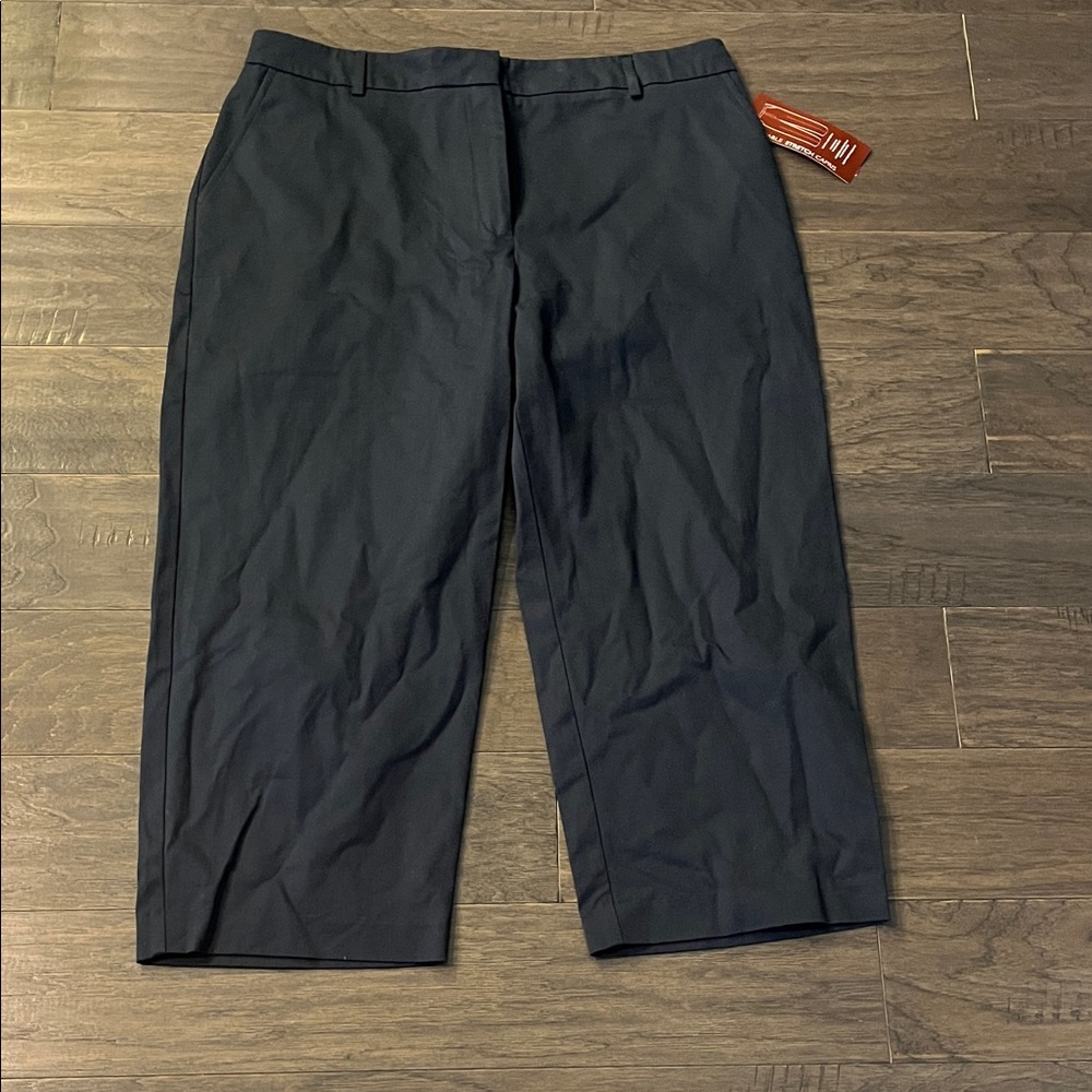 JM Collection Washable Stretch Capri Pants Navy new Women’s Size 16